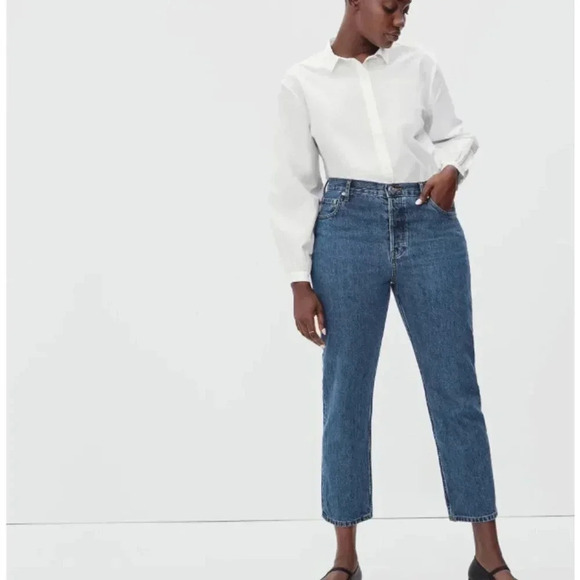 NEW Everlane Blue Curvy 90’s Cheeky Jean Straight High Rise Size 31 - Picture 1 of 8